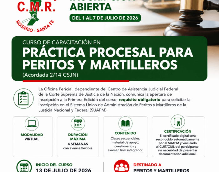 Curso de Capacitación en Práctica Procesal para Martilleros